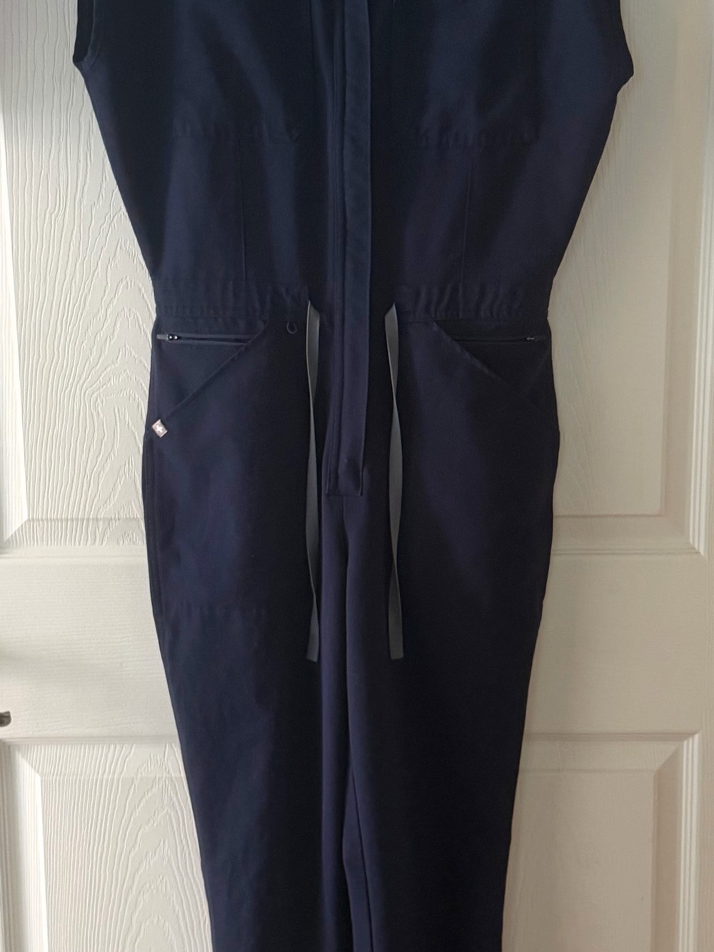 Figs Navy Utility Jumpsuit with Waist Tie